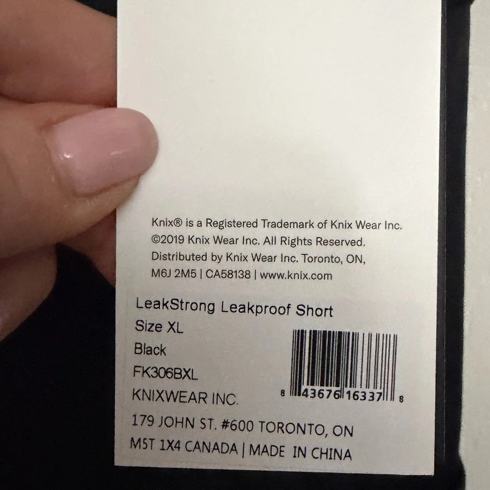 NEW Knix‎ | LeakStrong™ Leakproof Short Original Black Sz XL